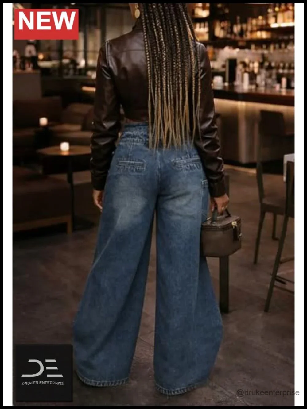 Women's Asymmetrical Wrap Wide Leg Jeans 2-in-1 Skirt Over Pants Streetwear